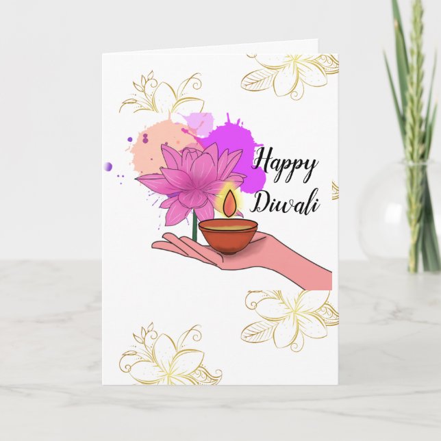 Happy Diwali Folded Greeting Card (Front)