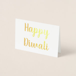 Happy Diwali Gold Foil Elegant Typography Foil Card