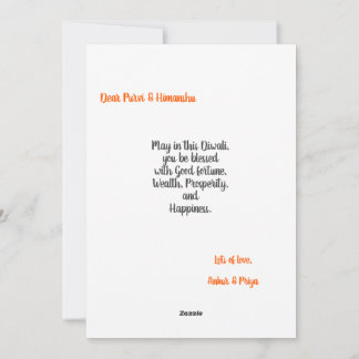 Happy Diwali Greeting Diya Chakra Holiday Card