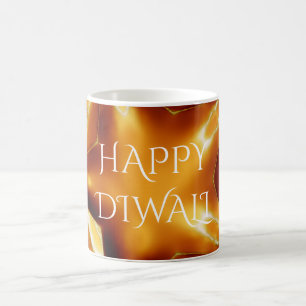 Happy Diwali Greeting Gold Copper Shiny Star Coffee Mug