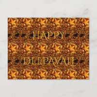Happy Diwali Greeting Gold Copper Shiny Star