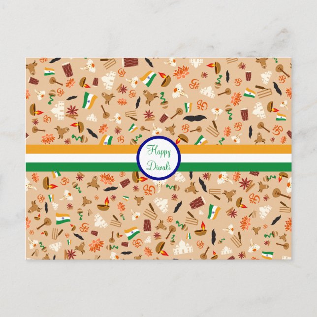 Happy Diwali: India culture items Postcard (Front)