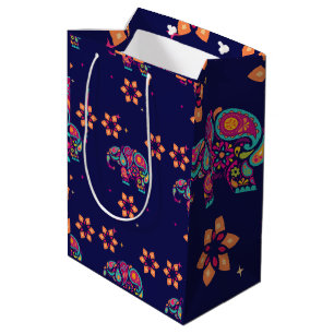HAPPY DIWALI INDIA INDIAN ELEPHANT MANDALA  MEDIUM GIFT BAG