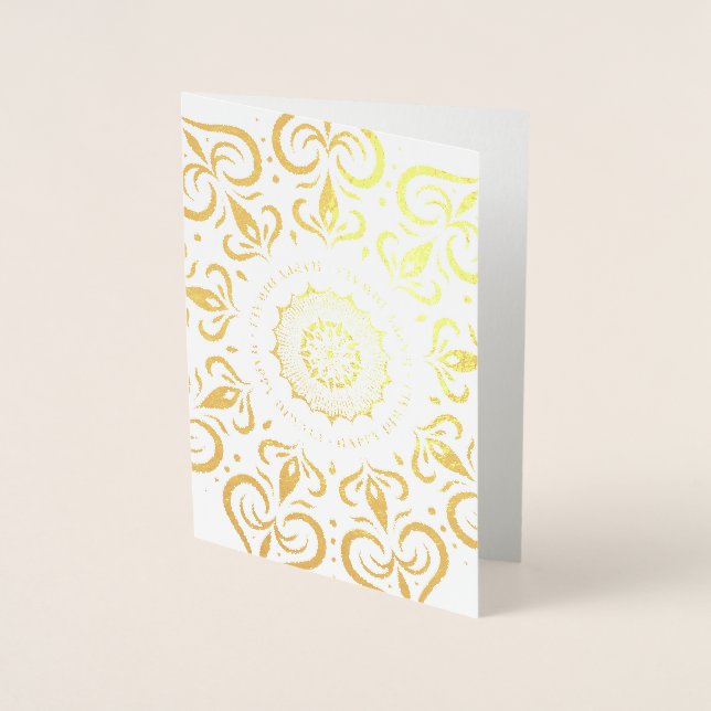 Happy Diwali Large Mandala - Foil Card (Front)