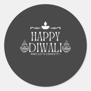 Happy Diwali Let's Crack it 2024 Classic Round Sticker