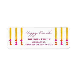 Happy Diwali Modern Return Address Label 