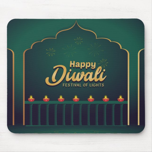 Happy Diwali Mouse Mat (Front)