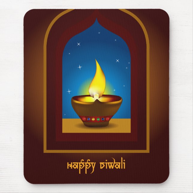 Happy Diwali Mouse Mat (Front)