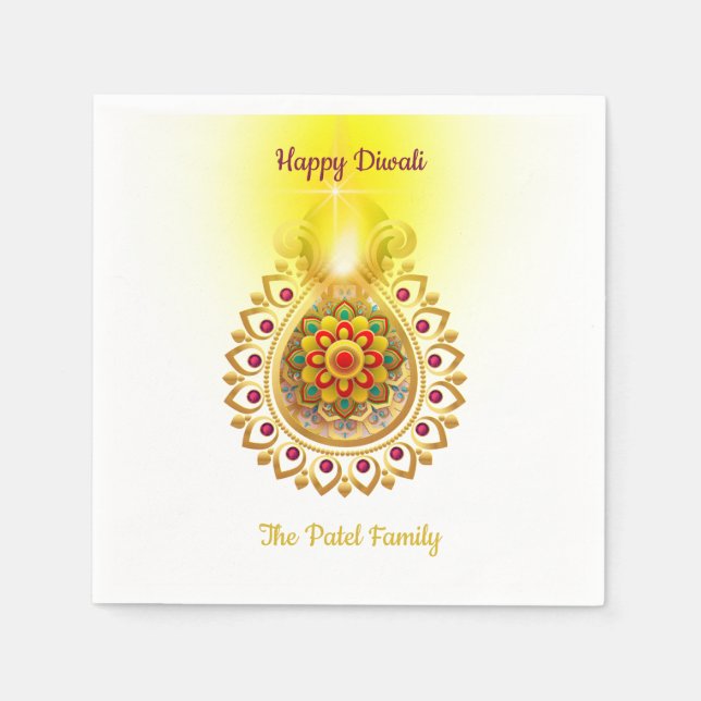  Happy Diwali  Napkin (Front)