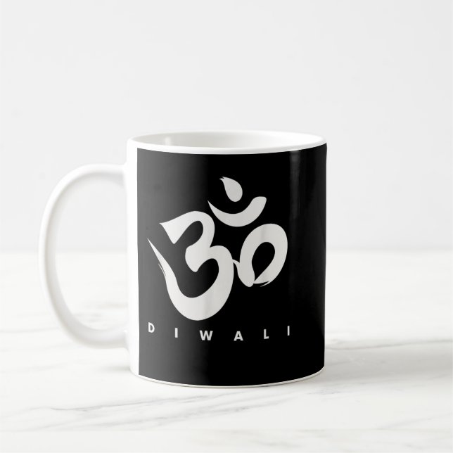 Happy Diwali OM Hindu Festival Of Lights  Gift Coffee Mug (Left)