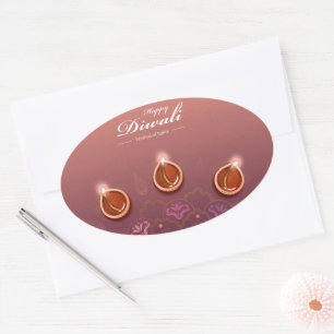 Happy Diwali Oval Sticker