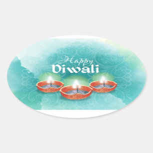 Happy Diwali Oval Sticker