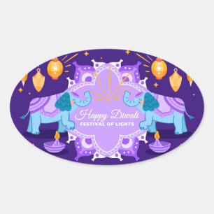 Happy Diwali Oval Sticker