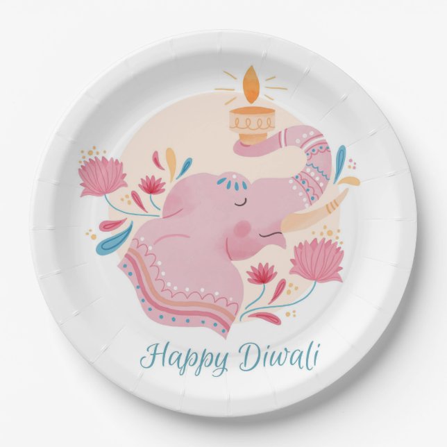 Happy Diwali  Paper Plate (Front)