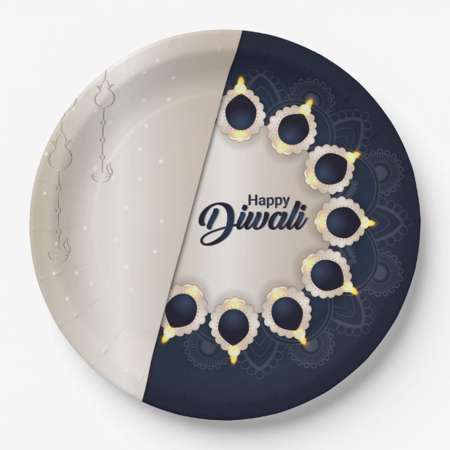 Happy Diwali  Paper Plate (Front)
