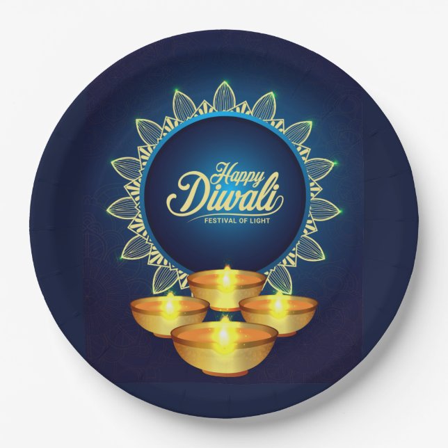Happy Diwali  Paper Plate (Front)