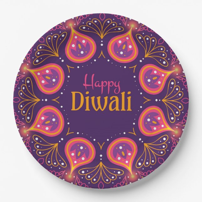 Happy Diwali  Paper Plate (Front)