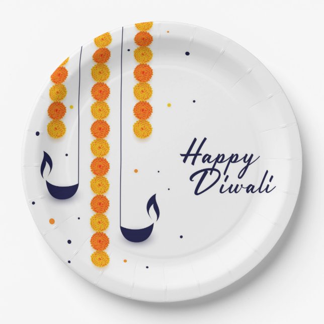 Happy Diwali  Paper Plate (Front)