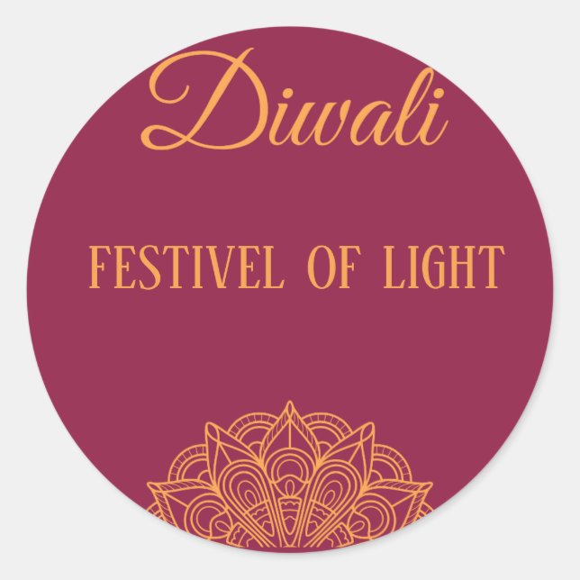 Happy Diwali Party Classic Round Sticker (Front)