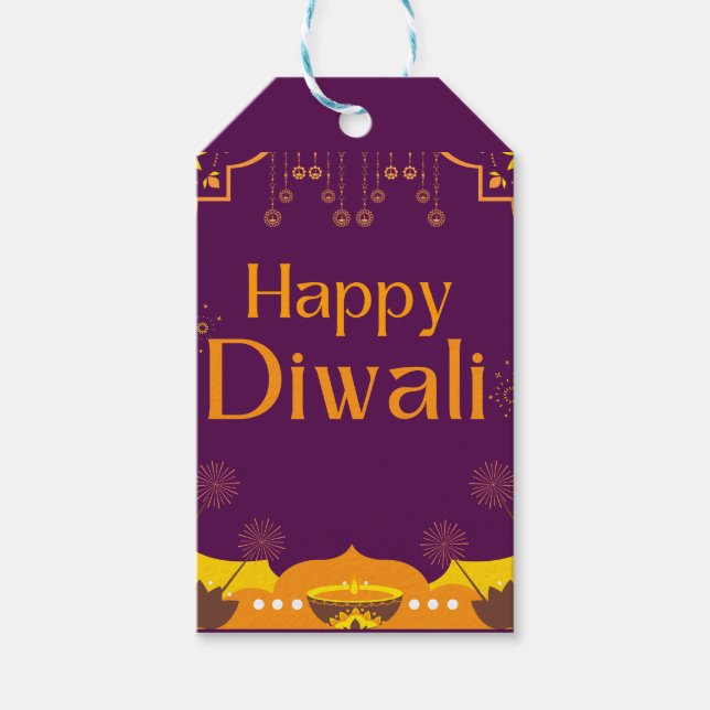 Happy Diwali Party  Gift Tags (Front)