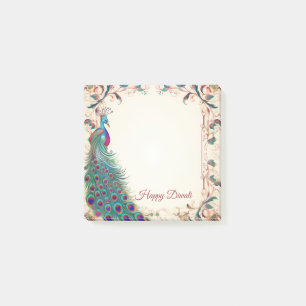 Happy Diwali Peacock Border Post-it Notes