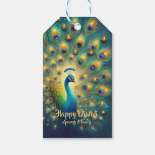 Happy Diwali Peacock  Gift Tags