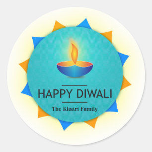 Happy Diwali Personalised Classic Round Sticker
