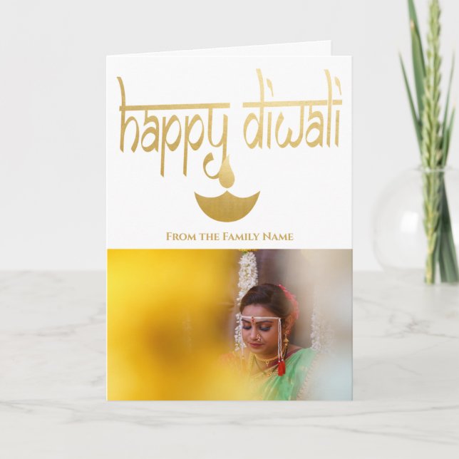 Happy Diwali Photo Personalised Card (Front)