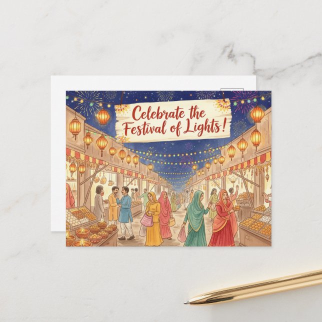 Happy Diwali  Postcard (Front/Back In Situ)