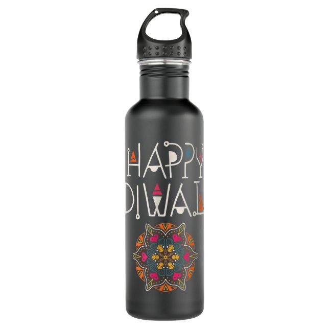 Happy Diwali Prosperity Deepavali Festival of Ligh 710 Ml Water Bottle (Front)