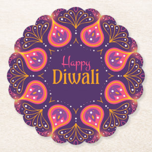 Happy Diwali Rangoli Paper Coaster