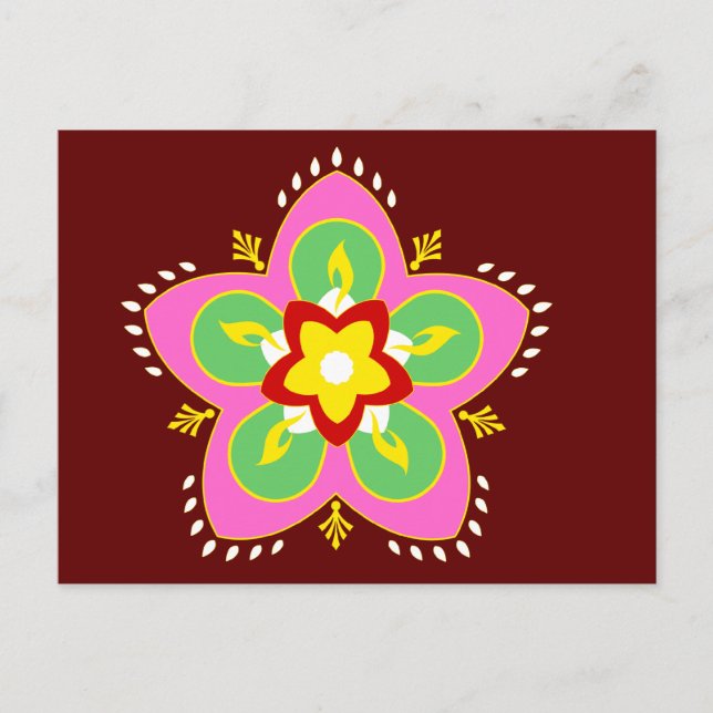 happy diwali rangoli postcard (Front)