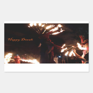 Happy Diwali Rectangle Stickers, Glossy Rectangular Sticker