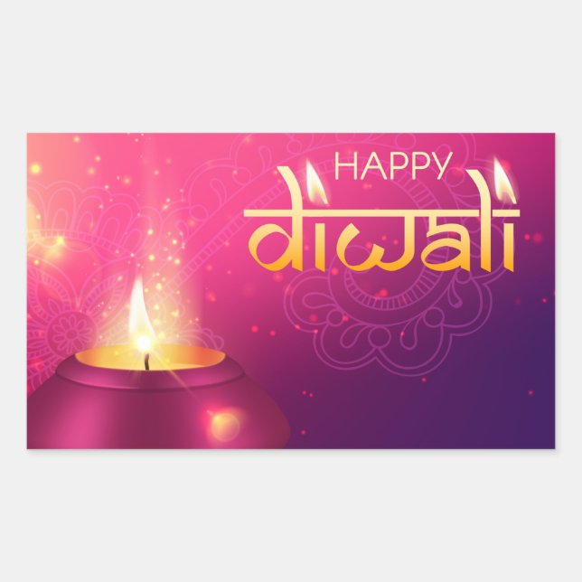 Happy Diwali   Rectangular Sticker (Front)