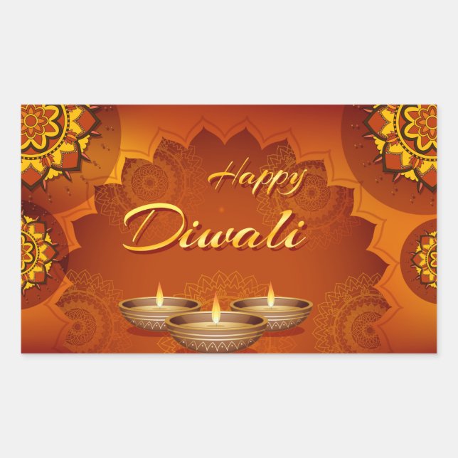 Happy Diwali  Rectangular Sticker (Front)
