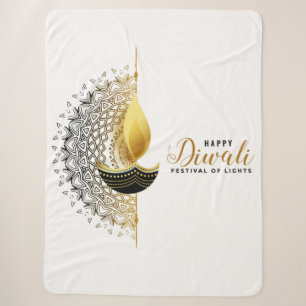 Happy Diwali Sherpa Blanket