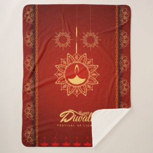 Happy Diwali Sherpa Blanket