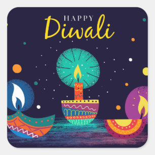 Happy Diwali Square Sticker