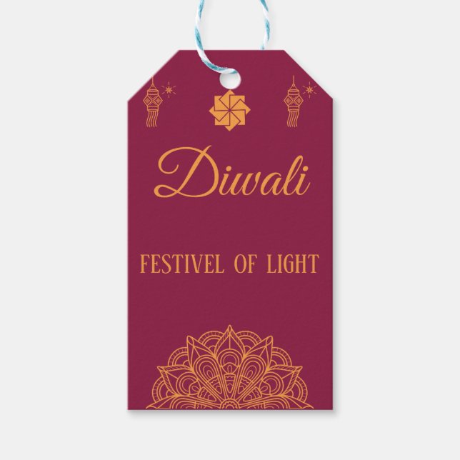 Happy Diwali sticker Gift Tags (Front)