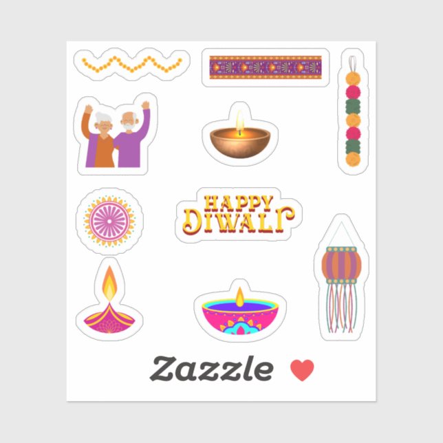 Happy Diwali Stickers (Sheet)