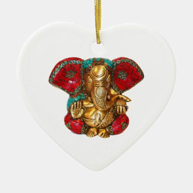 Happy DIWALI -  Thank you GANAPATI Ganesh Ceramic Tree Decoration (Front)