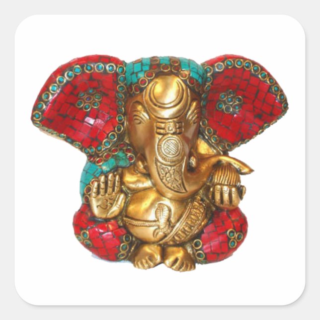 Happy DIWALI -  Thank you GANAPATI Ganesh Square Sticker (Front)