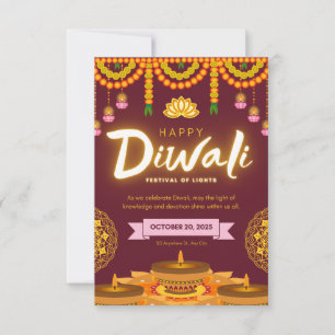 Happy Diwali the festival of light Thank You Card