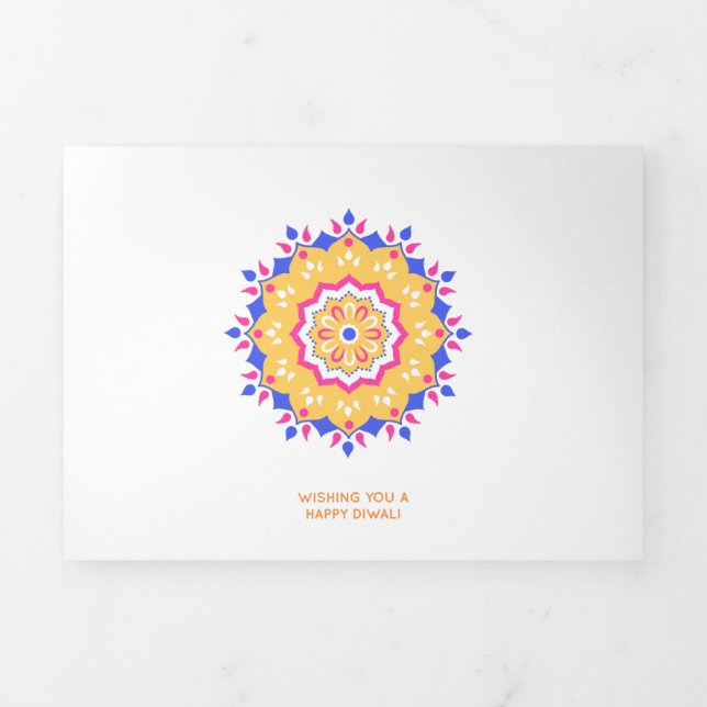 Happy Diwali Tri-Fold Holiday Card (Cover)