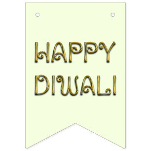 Happy Diwali Typography Gold Elegant Party Bunting Bunting