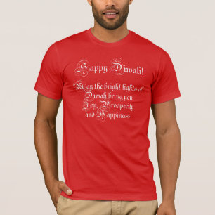 Happy Diwali Wishes Elegant White Typography T-Shirt