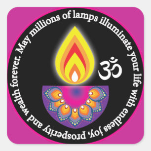 Happy Diwali with Hindu wish Square Sticker