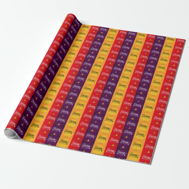 "Happy Diwali" Wrapping Paper (Unrolled)