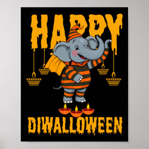 Happy Diwalihalloween Halloween Diwali  Poster