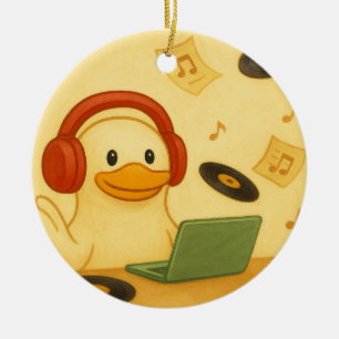 Happy DJ Ceramic Tree Decoration